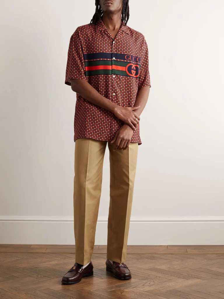 Straight-Leg Pleated Cotton Trousers