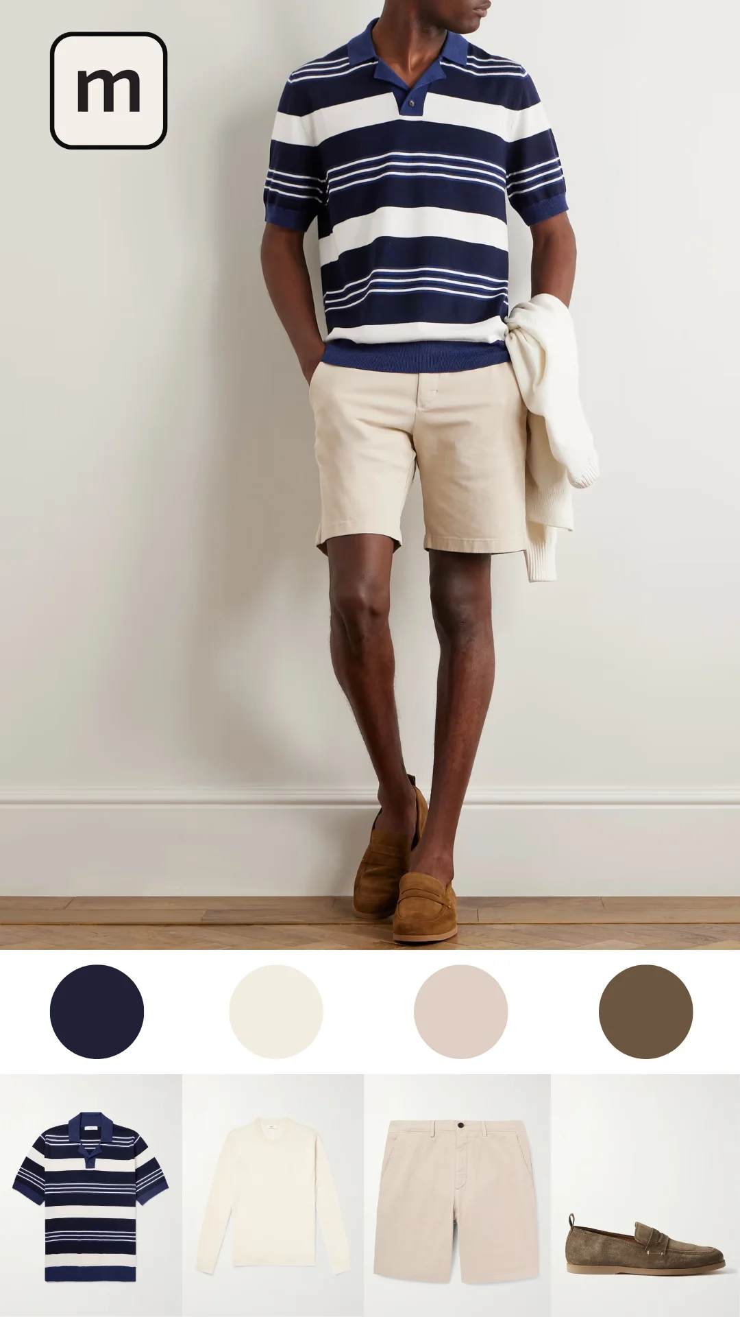 Navy Polo with Shorts and Loafers