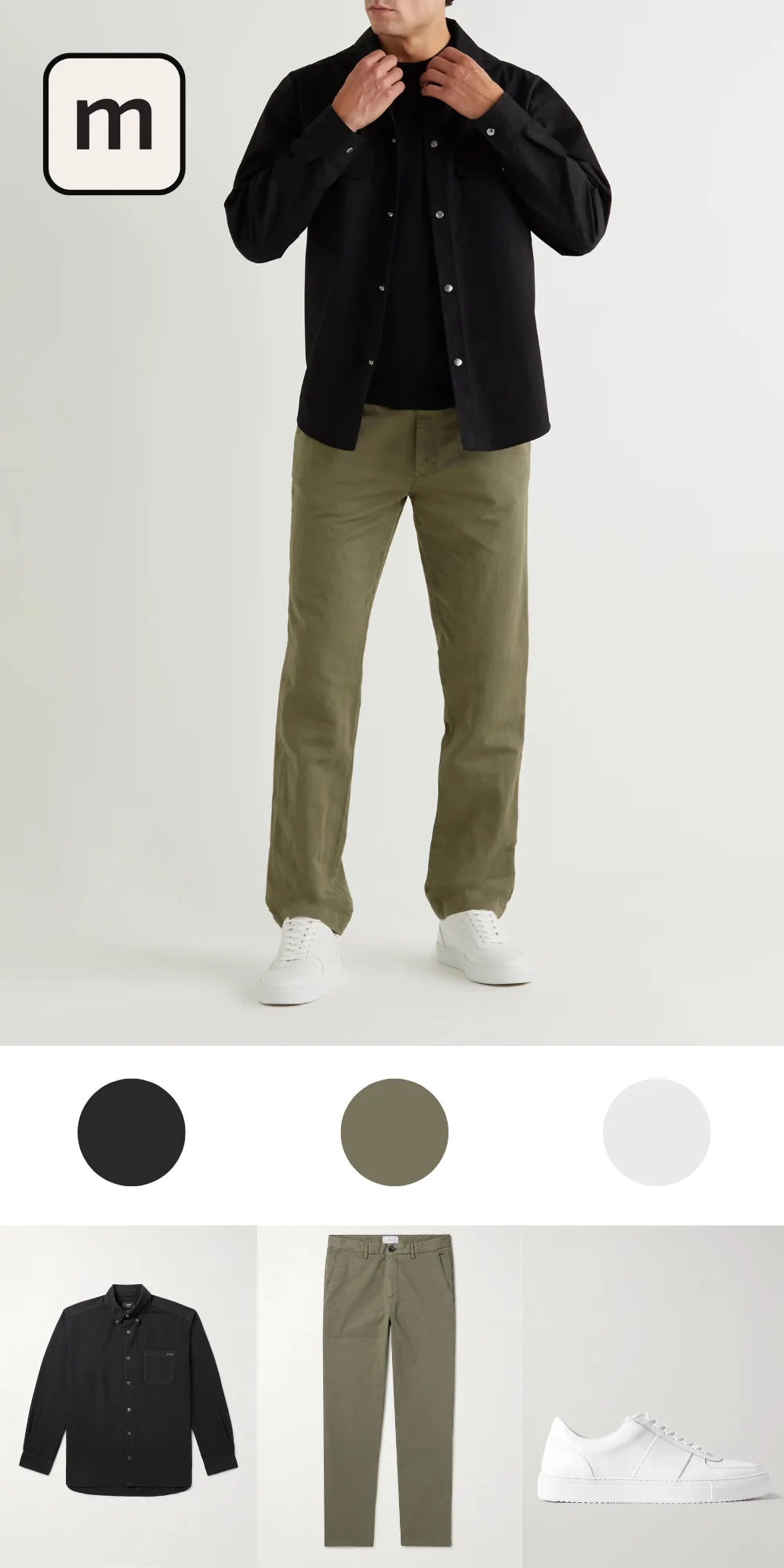 Black Shirt And Green Pant Combination