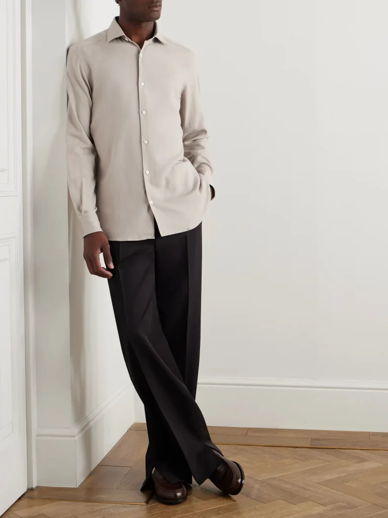 Formal Beige Shirt Outfit for Men