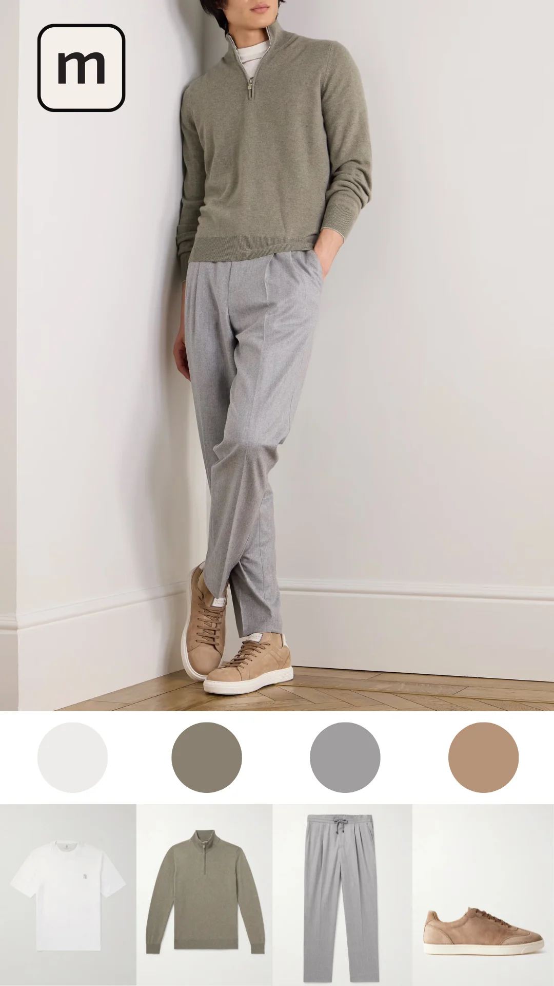 Business Casual Green Sweater Mens Outfit