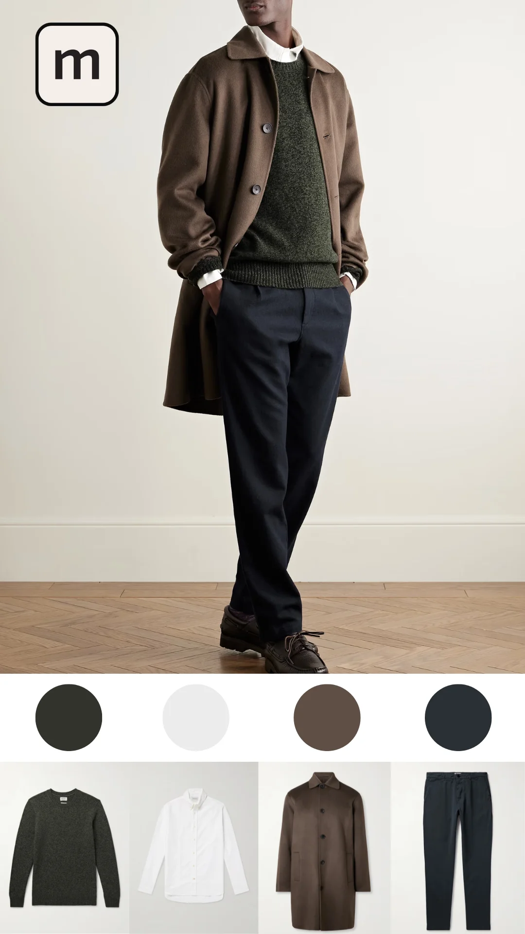 Formal Dark Green Sweater Mens Outfit