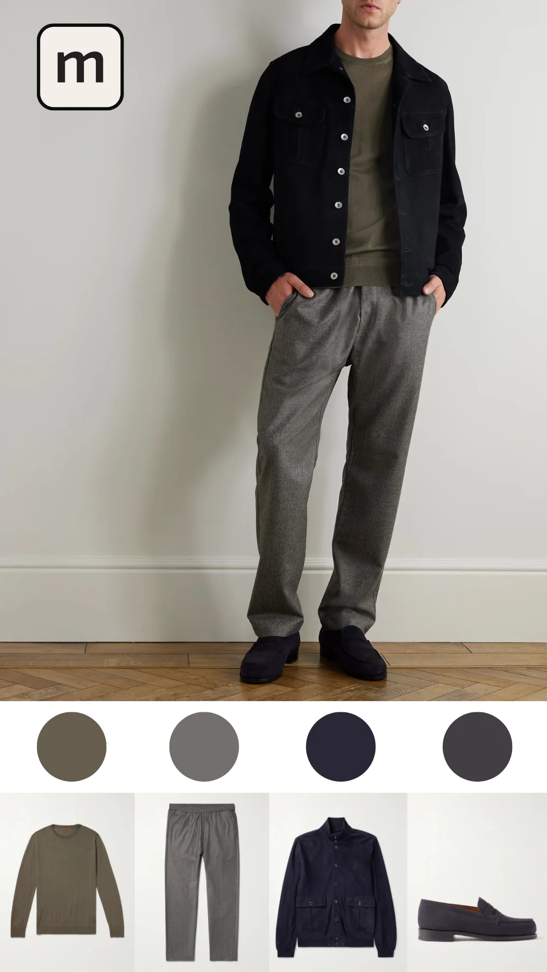Green Sweater with Dress Pants